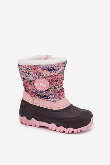 Bottes de neige pour enfants Lee Cooper LCJ-25-10-3770 en rose avec tige