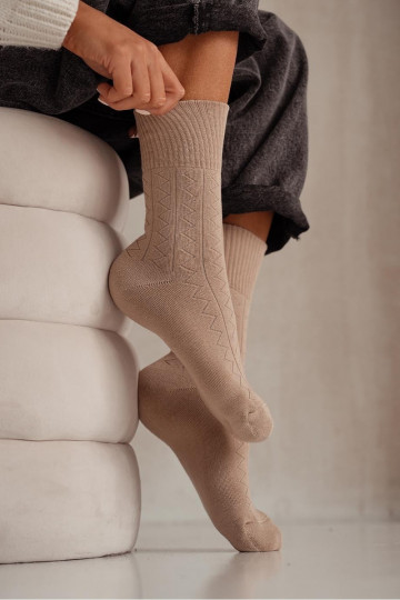Chaussettes Féminin Frotte Zygzak beige