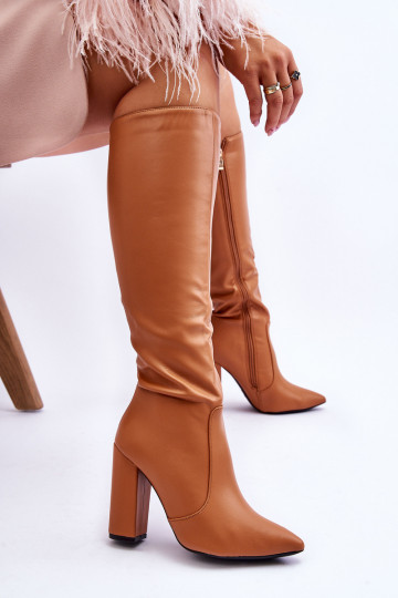 Bottes montantes classiques à talons marron Tai Turiyra