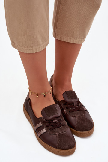 Peau en daim chaussures Féminin Typu Barefoot Zazoo N1341 CzekoladoÀe