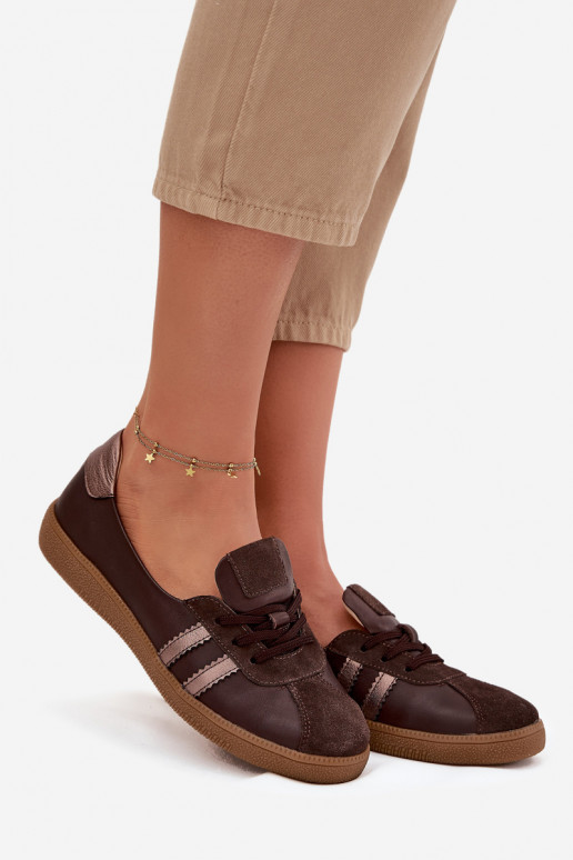 Peau en daim chaussures Féminin Typu Barefoot Zazoo N1341 CzekoladoÀe