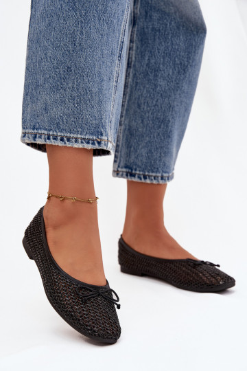 Ballerines avec nœud et petit nœud noirs Belirra 2