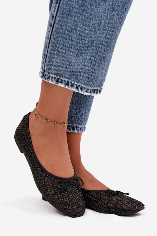 Ballerines Avec tresse I Kokardką couleur noire Belirra