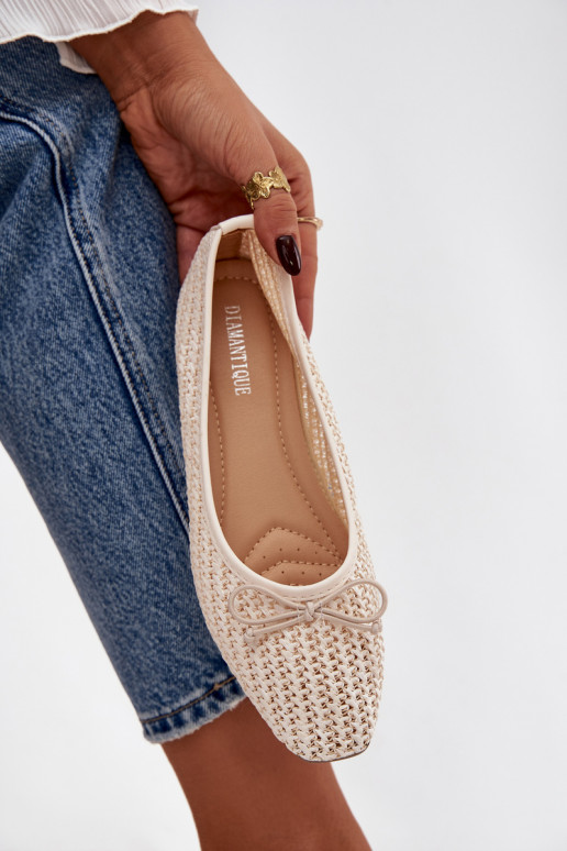 Ballerines Avec tresse I Kokardką couleur ivoire Belirra