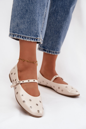 Ballerines Féminin Ze couleur argentmi Elementami beige Il fautrivon 2