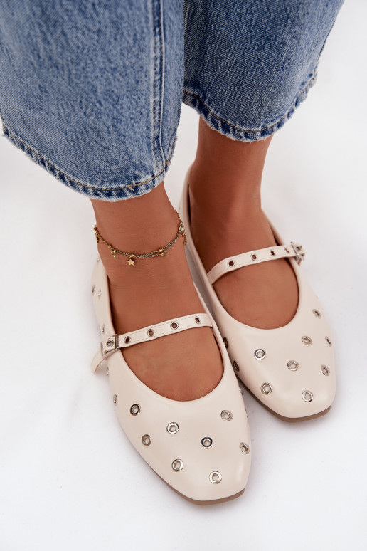 Ballerines Féminin Ze couleur argentmi Elementami beige Il fautrivon