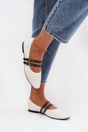 Ballerines Féminin avec des bandes couleur blanche Deliora