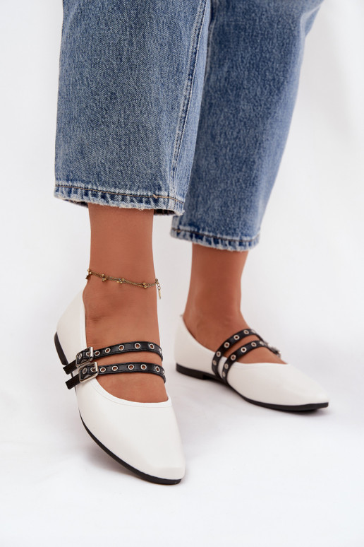 Ballerines Féminin avec des bandes couleur blanche Deliora