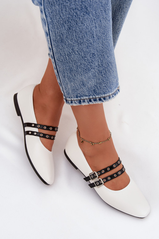 Ballerines Féminin avec des bandes couleur blanche Deliora