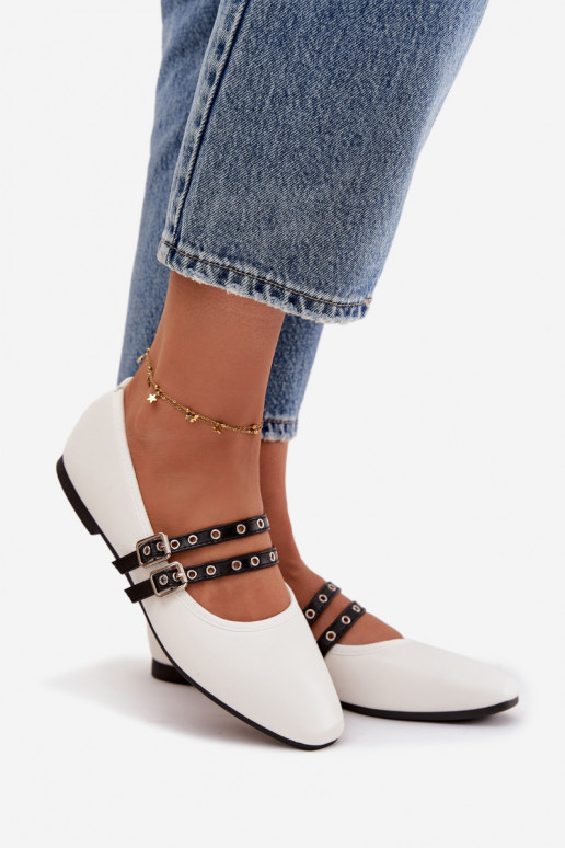 Ballerines Féminin avec des bandes couleur blanche Deliora