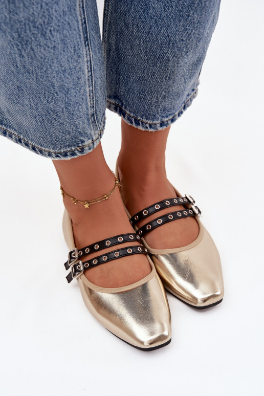 Ballerines Féminin avec des bandes couleur dorée Deliora