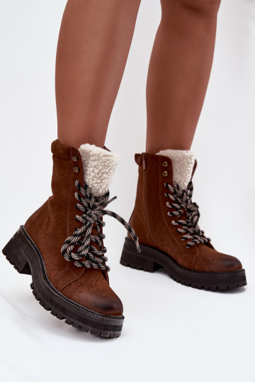 Bottines pour femmes en simili cuir marron "Bellora" 2
