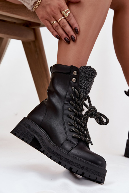 Bottes chaussures Féminin en cuir écologique couleur noire Bellora