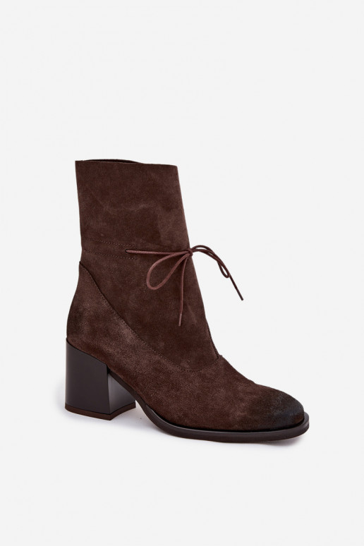 Peau en daim Bottes pour femmes Zazoo 1151 CzekoladoÀe