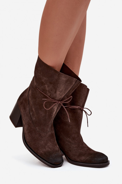 Peau en daim Bottes pour femmes Zazoo 1151 CzekoladoÀe