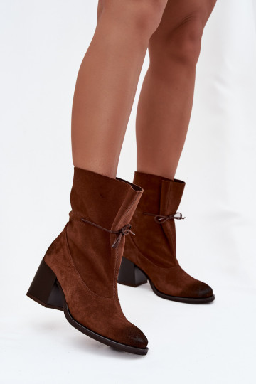 Bottines en suédine pour femmes "Zazoo 1151" marron 2