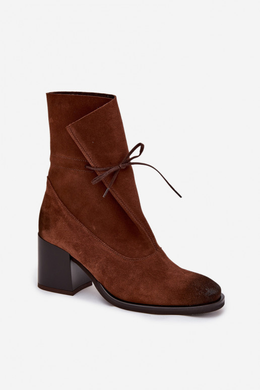 Peau en daim Bottes pour femmes Zazoo 1151 marron