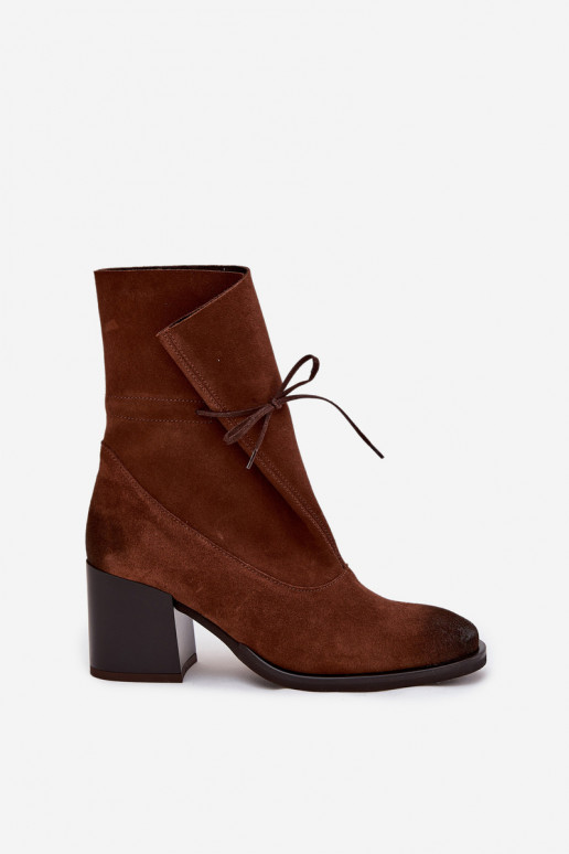 Peau en daim Bottes pour femmes Zazoo 1151 marron