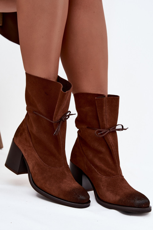 Peau en daim Bottes pour femmes Zazoo 1151 marron