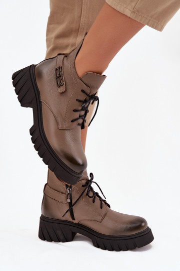 Zazoo 60483 Bottes pour femmes Avec un dessus bas réchauffer beige