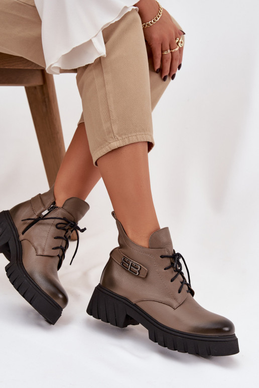 Zazoo 60483 Bottes pour femmes Avec un dessus bas réchauffer beige