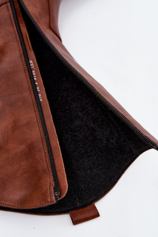 Peau bottes style coÀ-boy avec des talons réchauffer Zazoo 70155 marron