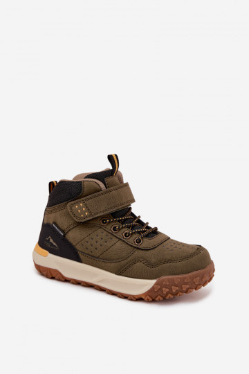 bottes de randonnée Puéril avec attaches adhésives couleur kaki Pavisse