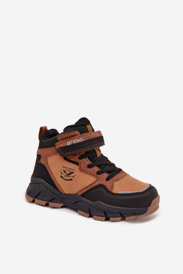 Bottes d'hiver pour enfants "Trekas" avec velcro, doublées, marron, Miravie