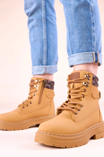 Bottines marron chaudes en simili cuir mat Selio 2
