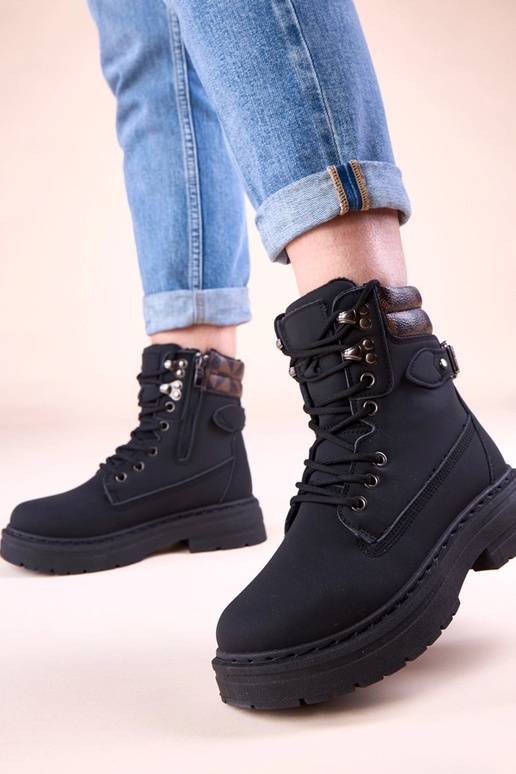 Bottines noires chaudes en simili...