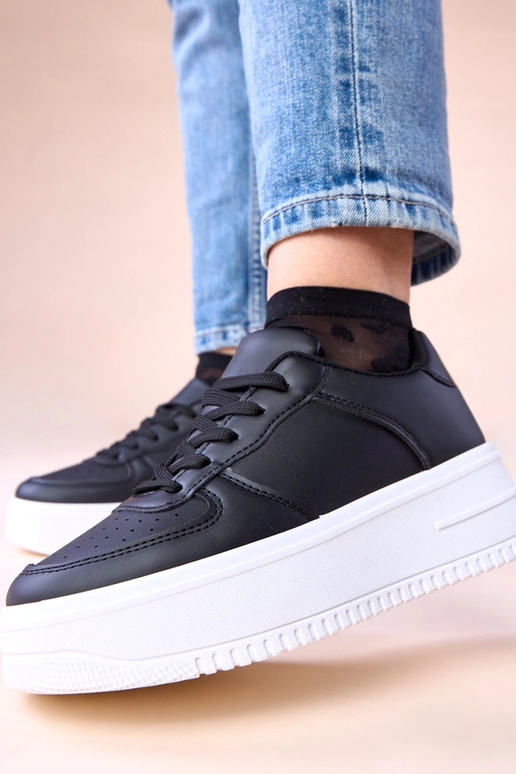 Baskets noires sur plateforme Avita