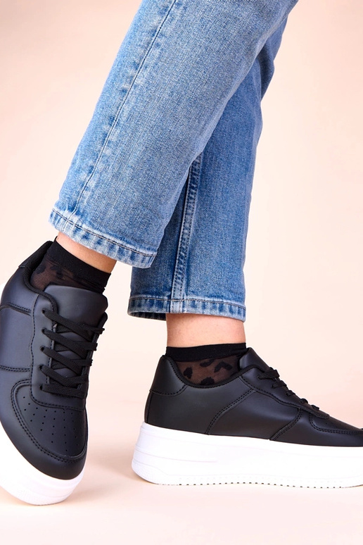 Baskets noires sur plateforme Avita