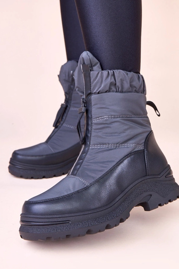 Bottes de neige grises avec fermeture éclair Hina 2