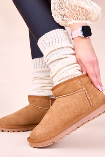 Bottes de neige marron chaudes en daim naturel avec fourrure Matilda 2