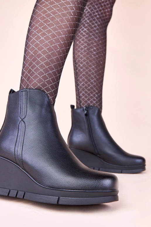 Bottines noires sur plateforme Adala