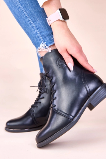 Bottines chaudes noires à lacets Eladia
