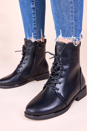Bottines chaudes noires à lacets Eladia 2