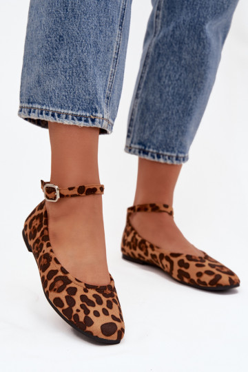 Ballerines Féminin avec des sangles I avec boucles avec des motifs en fourrure de léopard Janelor 2