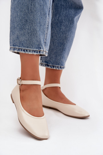 Ballerines Féminin avec des sangles I avec boucles beige Janelor 2