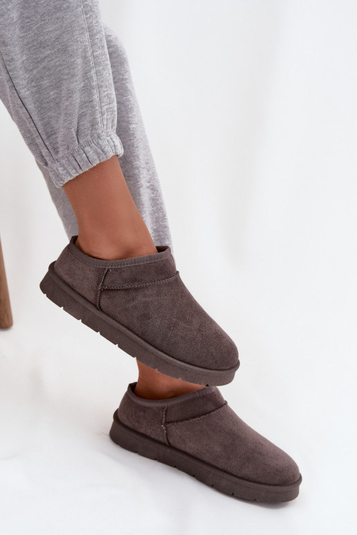 Bottes de neige Féminin réchauffer avec de la fourrure à l intérieur couleur grise Serenne