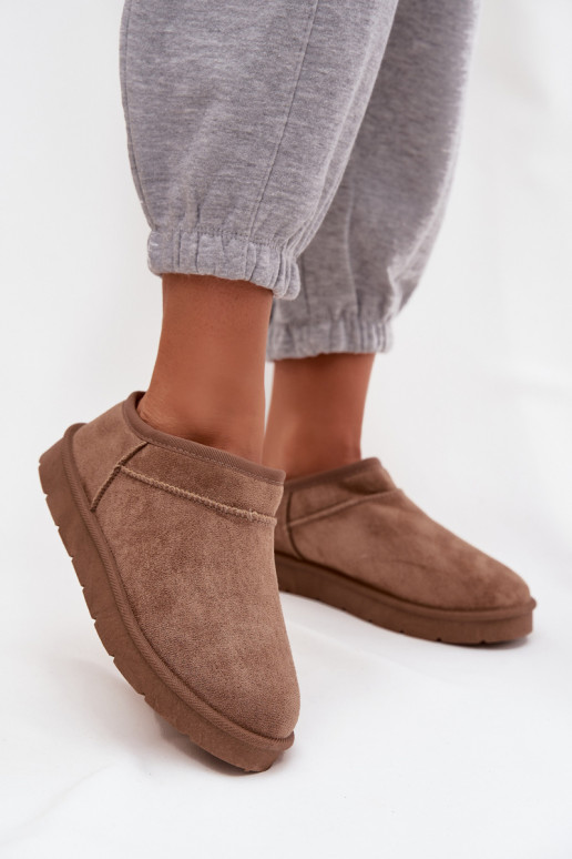 Bottes de neige Féminin réchauffer avec de la fourrure à l intérieur marron Serenne