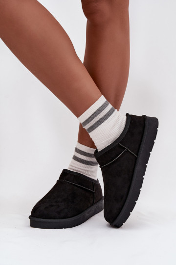 Bottes de neige Féminin réchauffer avec de la fourrure à l intérieur couleur noire Serenne