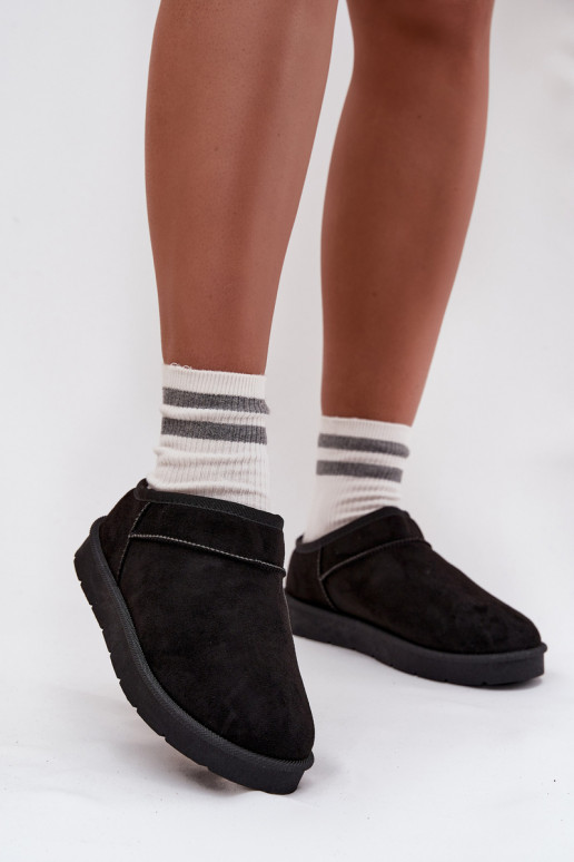 Bottes de neige Féminin réchauffer avec de la fourrure à l intérieur couleur noire Serenne