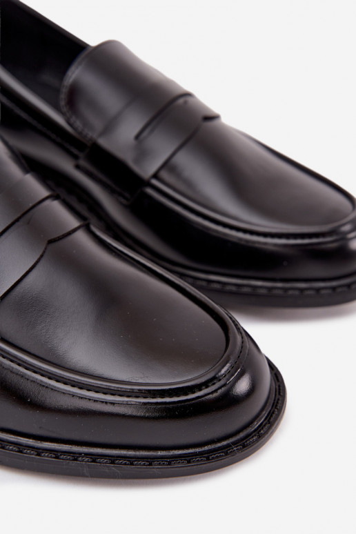 Mocassins Mâle en cuir écologique couleur noire Darvell