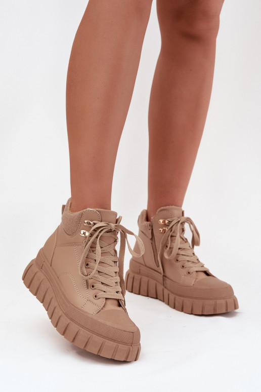 Féminin réchauffer Bottes chaussures avec une plateforme marron Carenna