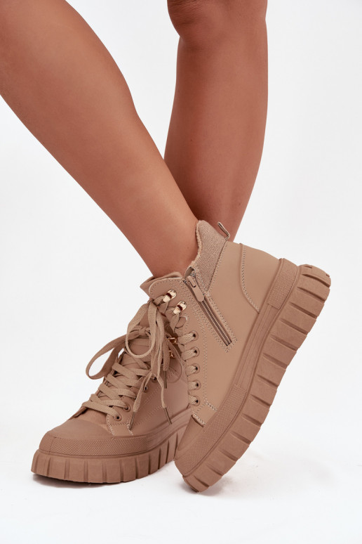 Féminin réchauffer Bottes chaussures avec une plateforme marron Carenna