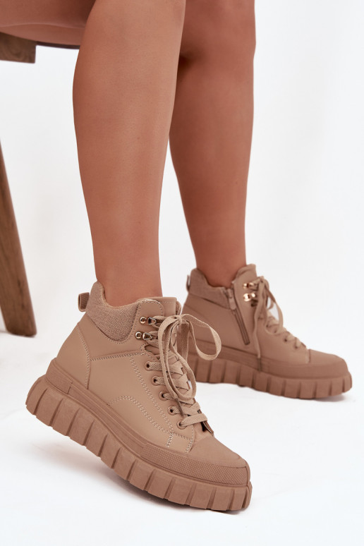 Féminin réchauffer Bottes chaussures avec une plateforme marron Carenna