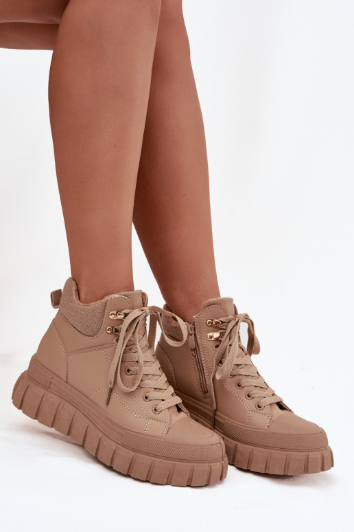 Féminin réchauffer Bottes chaussures avec une plateforme marron Carenna