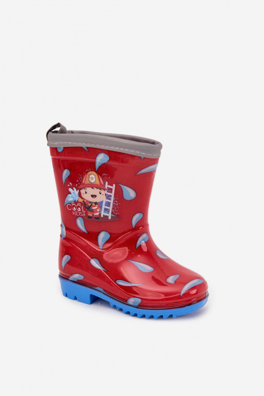 Puéril Bottes en caoutchouc Strażak couleur rouge Breezly