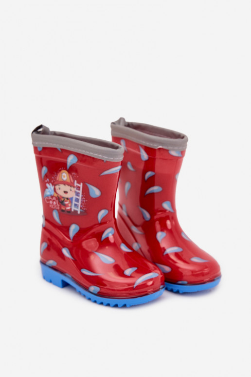 Puéril Bottes en caoutchouc Strażak couleur rouge Breezly